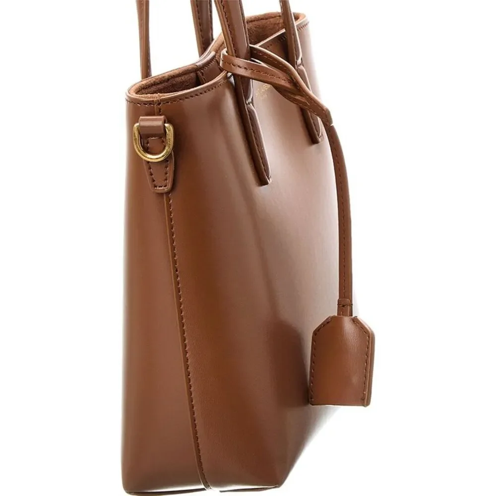 Saint Laurent Toy Mini Leather Shopping Tote, Brown - Picture 4 of 8